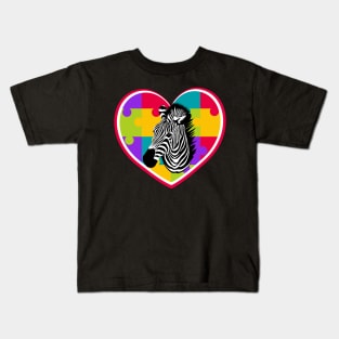 autism day zebra Kids T-Shirt